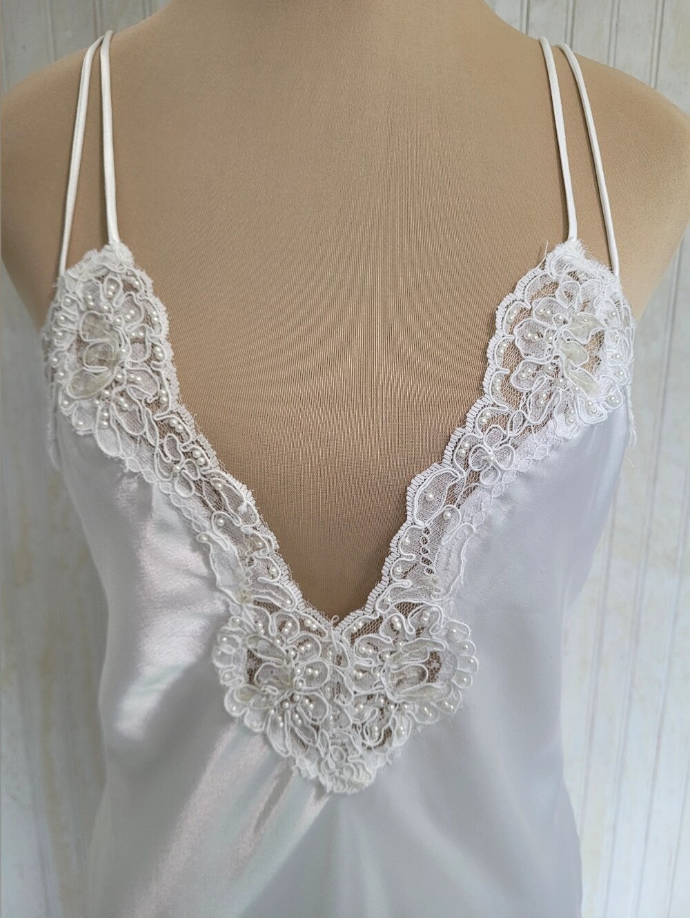 Vintage Victoria's Secret Gold Label Lace Nightgown Slip Dress White Size Small - Picture 5 of 15